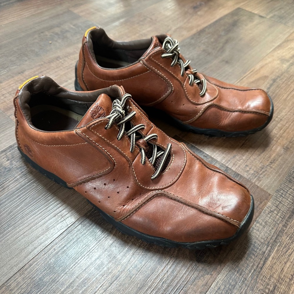 Timberland Mens Brown Leather Oxford Casual Walking Shoes Size 10M 55518